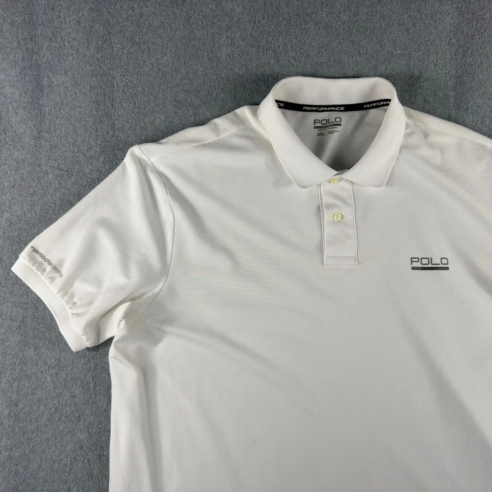 Polo Sport Ralph Lauren Performance Polo Shirt Mens XXL White ThermoVent